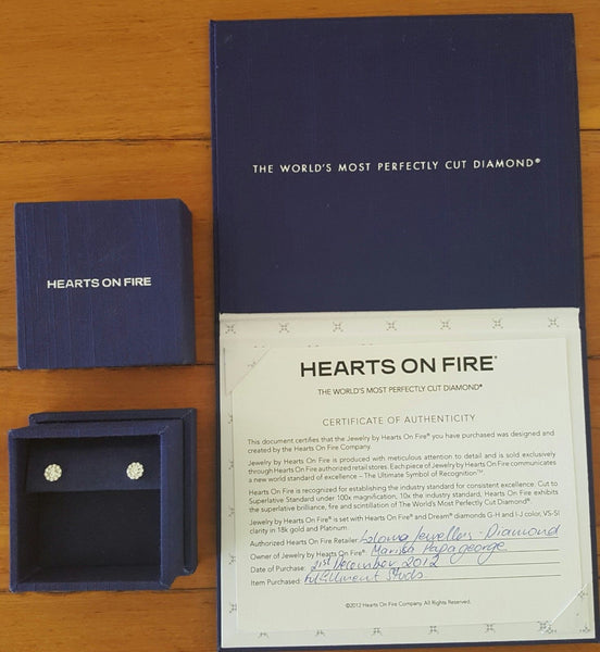 Hearts on Fire 0.50tcw Ideal Cut Diamond Fulfilment Earrings in 18ct White Gold
