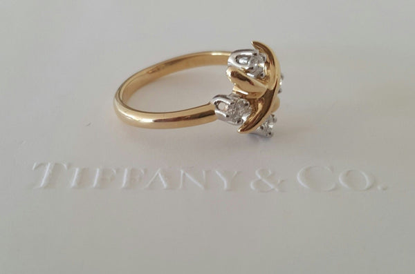 Tiffany & Co. Schlumberger 0.20tcw Diamond Platinum 18ct Yellow Gold Ring