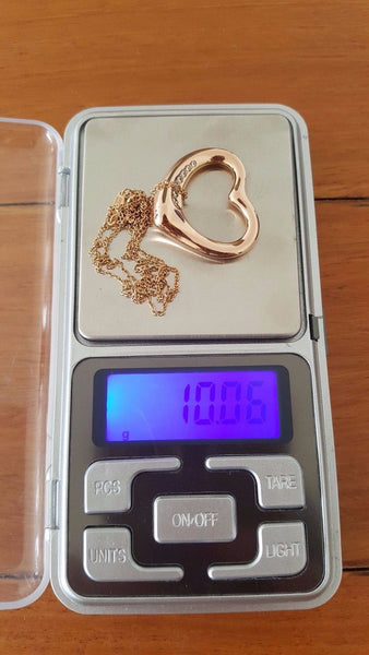 Vintage Tiffany & Co. Diamond Heart Pendant in 18ct Rose Gold. This Pre-Loved Necklace is Cheaper than Retail. Save Significantly. 