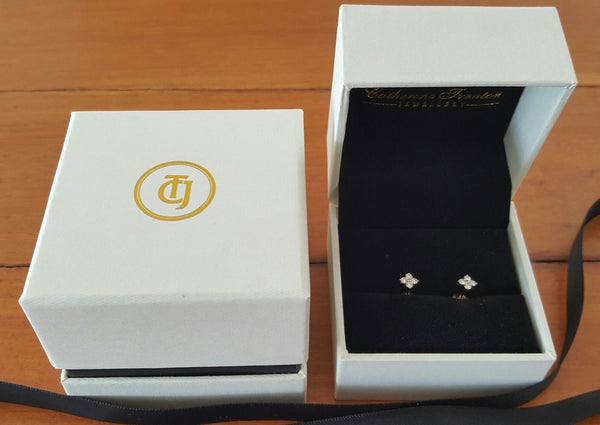 0.24tcw G/SI1 Diamond Stud 'Florette' Earrings in 18k 18ct Yellow Gold by CTJ