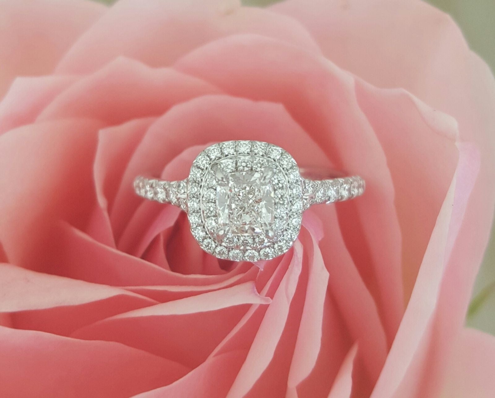 Tiffany Soleste Pink Diamond Ring Cushion Cut Diamond Engagement Rings  Tiffany Soleste Cushion, image size:1600x1288