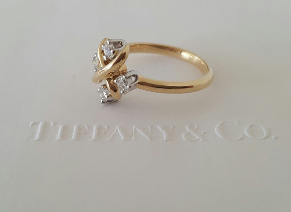 Tiffany & Co. Schlumberger 0.20tcw Diamond Platinum 18ct Yellow Gold Ring