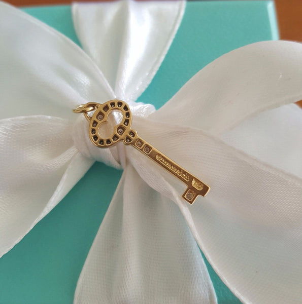 Vintage Tiffany and Co Diamond Necklace. Back of the Pendant Showing Tiffany & Co. Hallmark.