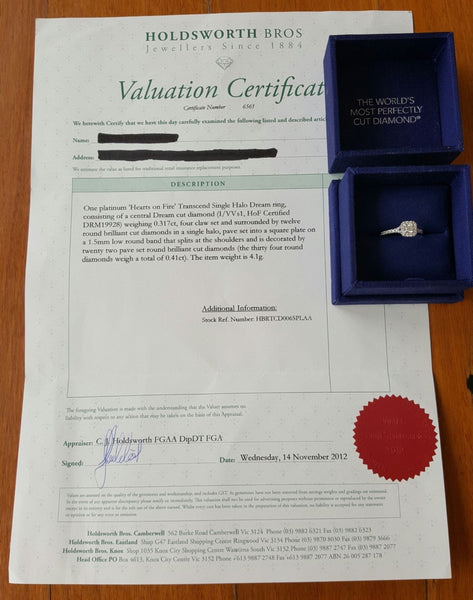 Save money on Vintage, Pre Loved and Second Hand Hearts on Fire Diamond Engagement Ring.