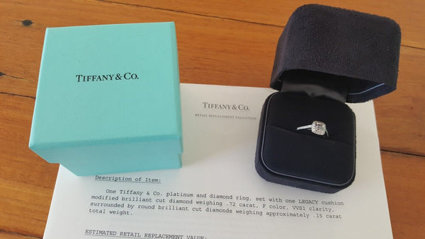 Tiffany & Co. 0.87tcw F/VVS1 Legacy Diamond and Platinum Engagement Ring