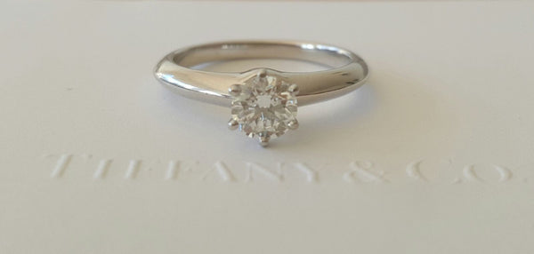 Pre Loved Tiffany & Co Classic Diamond Engagement Ring.