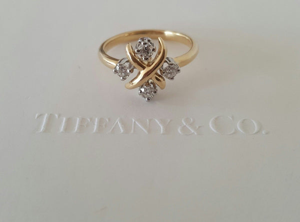 Tiffany & Co. Schlumberger 0.20tcw Diamond Platinum 18ct Yellow Gold Ring