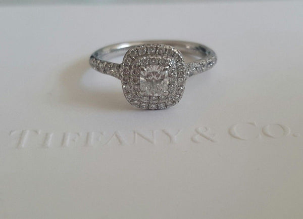 Tiffany & Co. E/VVS2 0.55tcw Cushion Cut Soleste Engagement Ring