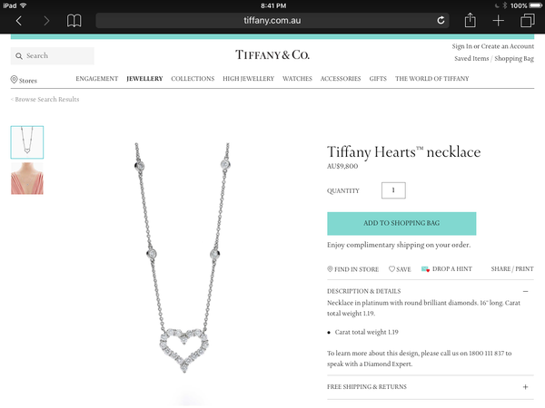 Save money on Vintage Tiffany & Co. Diamond and Platinum Necklace