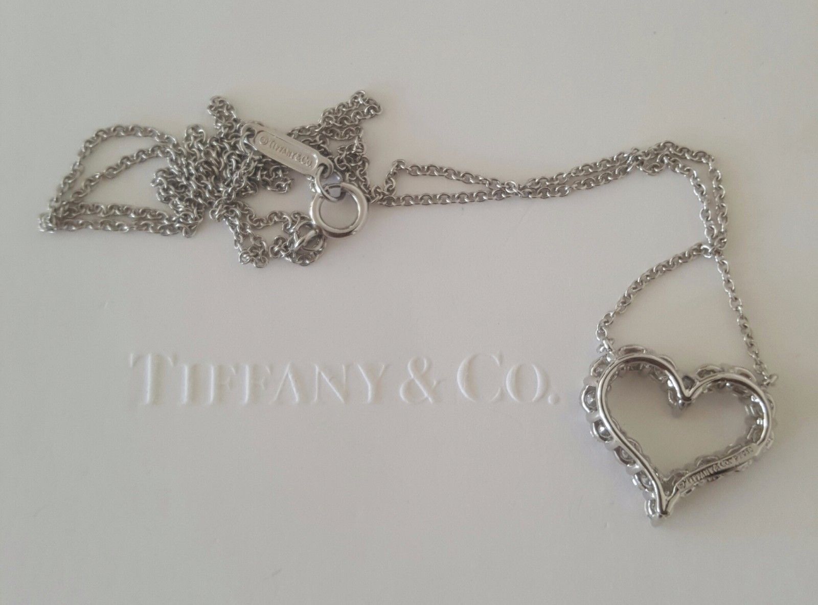 Tiffany Diamond Pinched Heart Pendant/Necklace