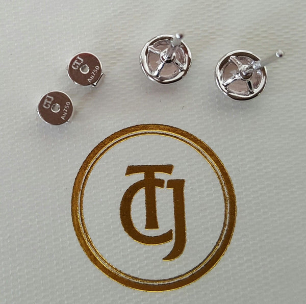 0.80tcw Morganite & 0.10tcw Diamond Stud Earrings in 18k White Gold by CTJ