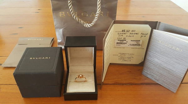 Bulgari Bvlgari 0.25ct Diamond 18ct Rose Gold Ring REF: AN853336 $4350 US