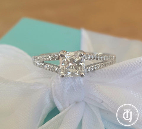 Pre Loved Tiffany & Co. Split Shank Diamond Engagement Ring