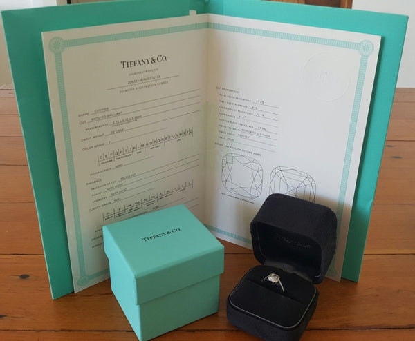Tiffany & Co. 0.87tcw F/VVS1 Legacy Diamond and Platinum Engagement Ring