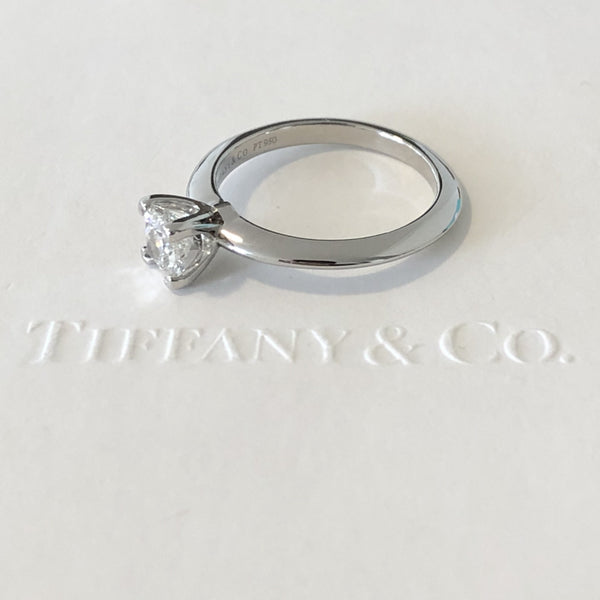Tiffany & Co. 0.50ct E/VVS2 Diamond Princess Cut Solitaire Engagement Ring PT950
