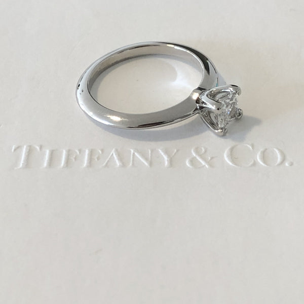 Tiffany & Co. 0.50ct E/VVS2 Diamond Princess Cut Solitaire Engagement Ring PT950