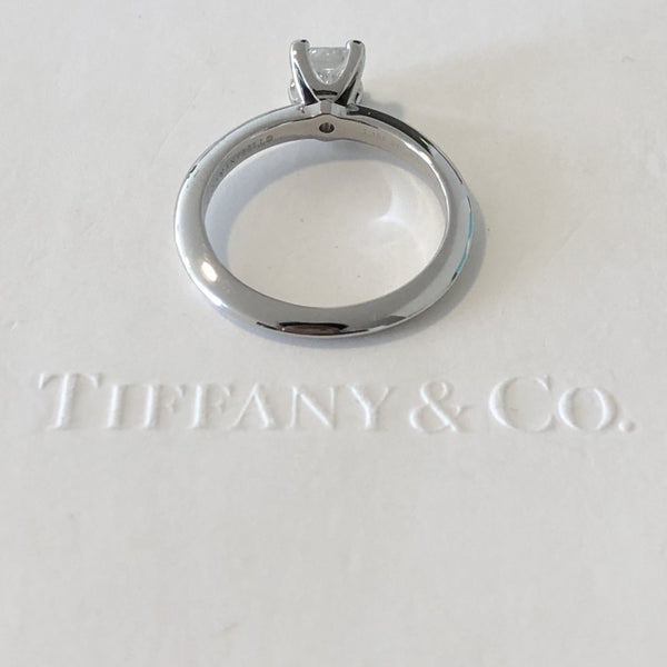 Tiffany & Co. 0.50ct E/VVS2 Diamond Princess Cut Solitaire Engagement Ring PT950