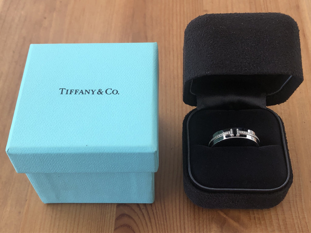 Tiffany & Co. 18K White Gold Estate T Wide Diamond Ring – Long's Jewelers