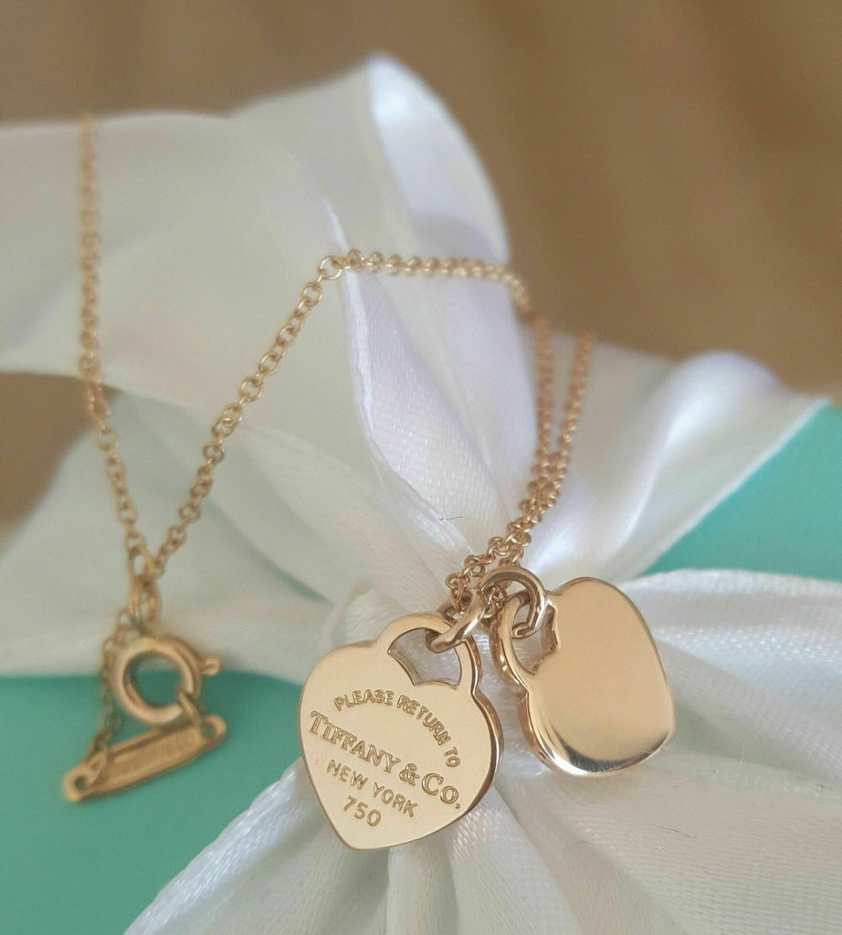 Tiffany Heart Tag Pendant Small Double Heart Tiffany Heart Tag