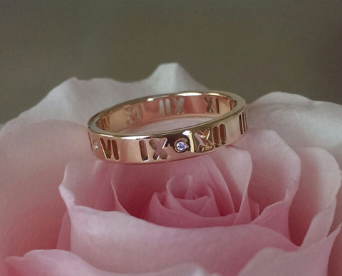 Tiffany & Co. 18ct Rose Gold and Diamond Atlas Pierced Ring Size 5.25
