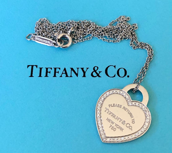 Tiffany & Co. Diamond and 18ct White Gold 'Return To Tiffany' Pendant Necklace