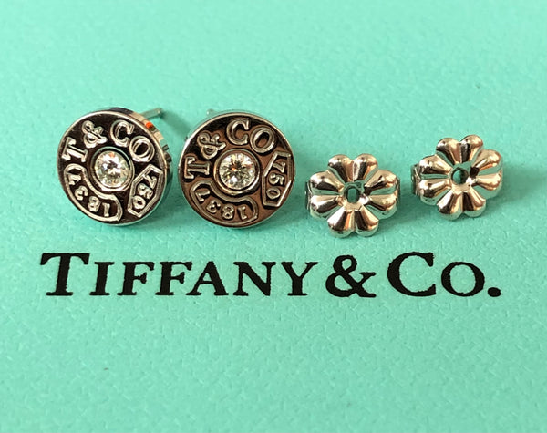 Tiffany & Co. Diamond and 18ct White Gold 1837 Stud Earrings