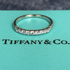 Tiffany & Co. 0.27tcw Diamond Embrace 2.2mm Half Eternity Band PT950 RRP $6750