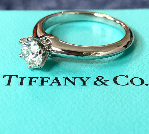 Tiffany & Co. 0.74ct F/VVS2 Diamond Solitaire Engagement Ring Cert/Val/Rcpt