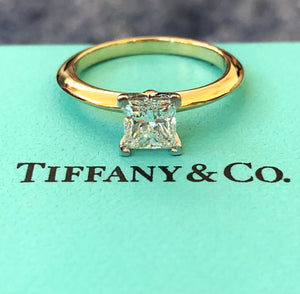 Tiffany & Co. 0.74ct F/VVS1 Princess Cut Diamond Solitaire Engagement Ring