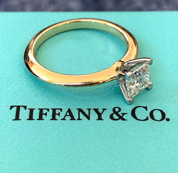 Tiffany & Co. 0.74ct F/VVS1 Princess Cut Diamond Solitaire Engagement Ring