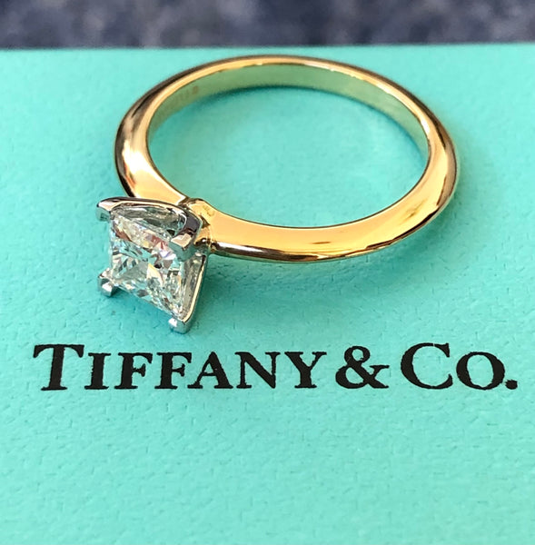 Tiffany & Co. 0.74ct F/VVS1 Princess Cut Diamond Solitaire Engagement Ring