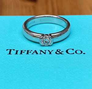 Tiffany & Co 0.33ct F/VS2 Etoile Solitaire Diamond Engagement Ring Platinum