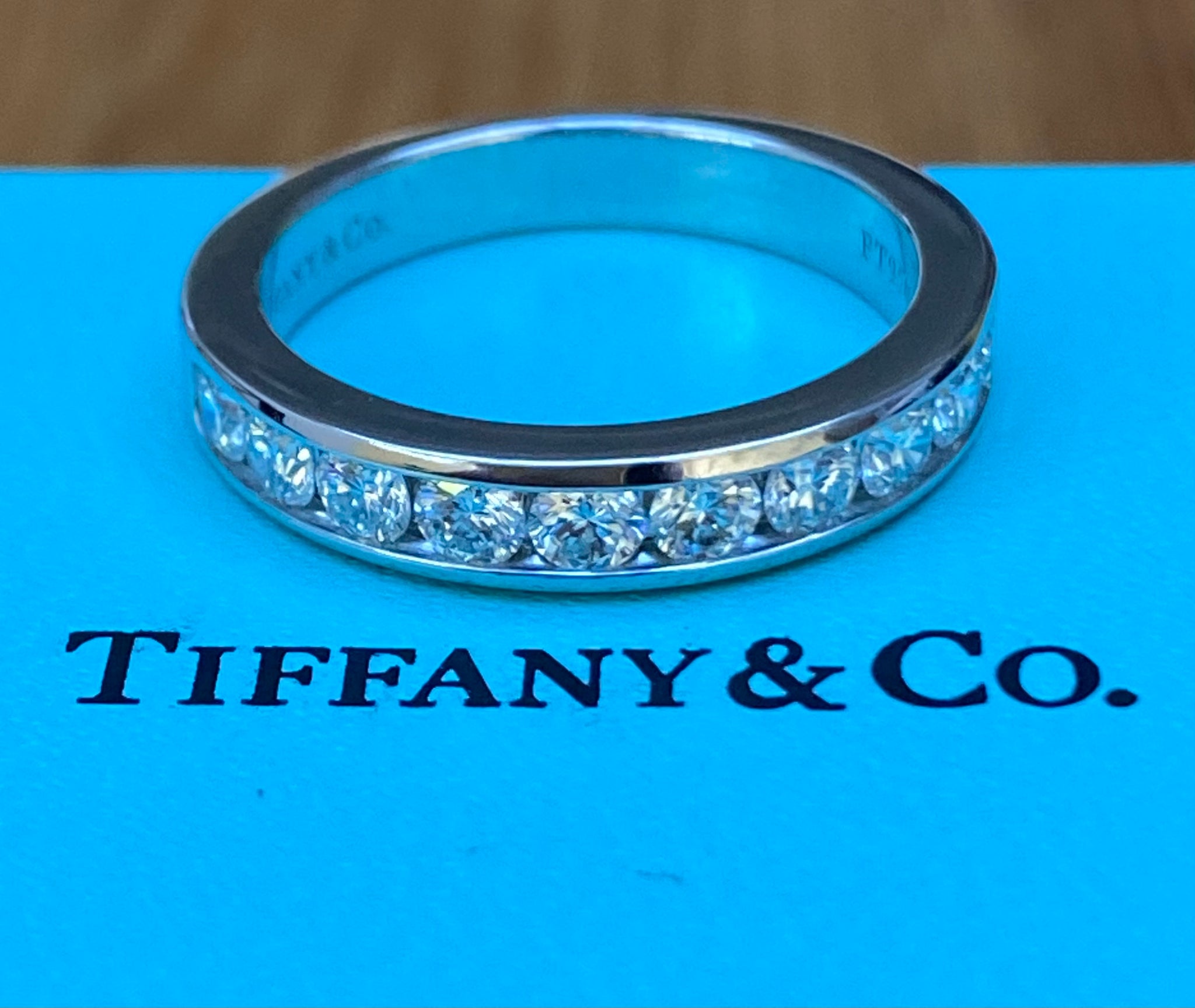 Tiffany & Co. 0.81tcw Diamond Half Eternity Anniversary Wedding Band Platinum