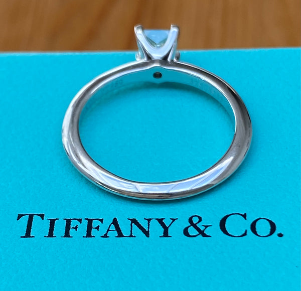 Tiffany & Co. 0.45ct H/VS1 Diamond Princess Cut Engagement Ring Cert/Val/Boxes