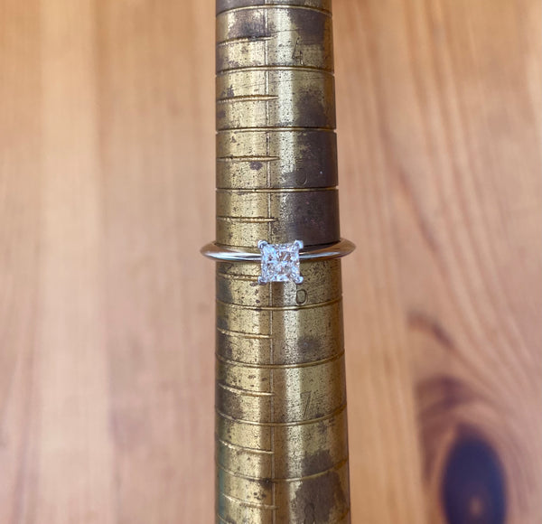 Tiffany & Co. 0.45ct H/VS1 Diamond Princess Cut Engagement Ring Cert/Val/Boxes