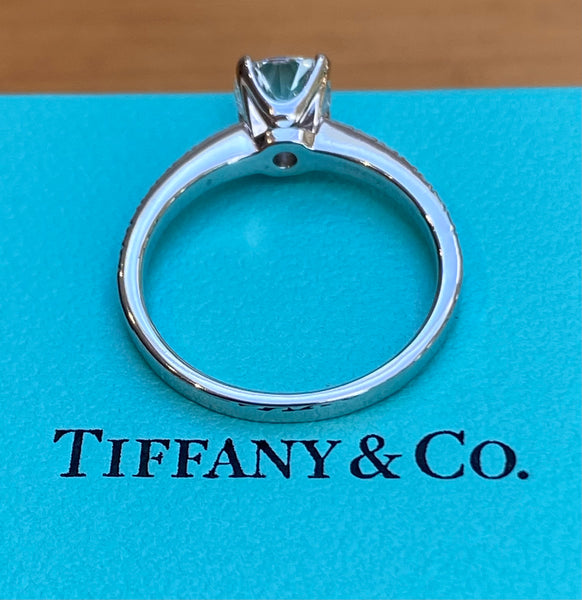 Tiffany & Co. 1.07tcw H/VS1 Novo Diamond Engagement Ring with Cert/Boxes