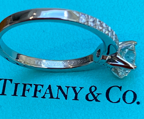 Tiffany & Co. 1.07tcw H/VS1 Novo Diamond Engagement Ring with Cert/Val/Boxes