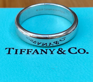 Tiffany & Co. Forever Platinum Wedding Band 4.5mm wide Boxes PT950 9.42gms