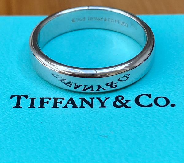 Tiffany & Co. Forever Platinum Wedding Band 4.5mm wide Boxes PT950 9.42gms