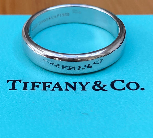 Tiffany & Co. Forever Platinum Wedding Band 4.5mm wide Boxes PT950 9.42gms