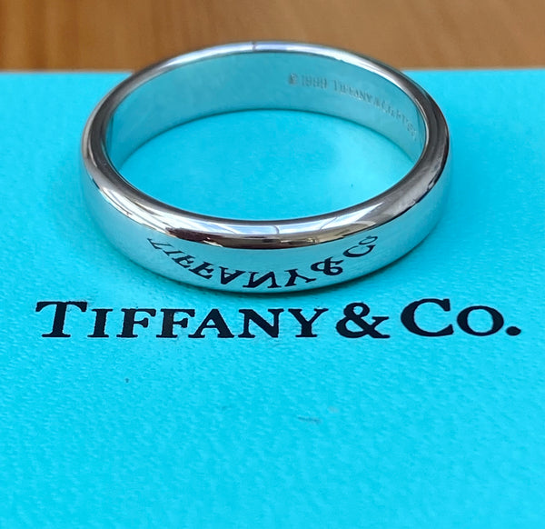 Tiffany & Co. Forever Platinum Wedding Band 4.5mm wide Boxes PT950 9.42gms