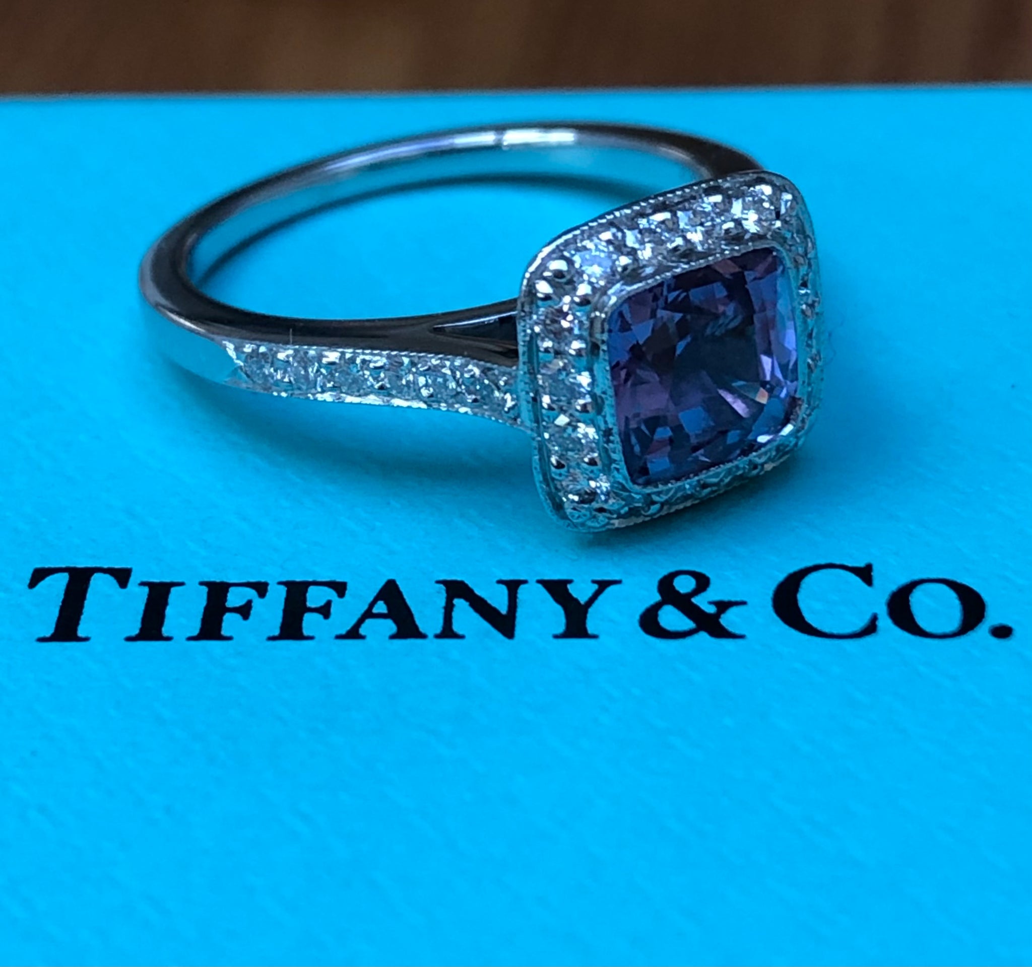 Tiffany Co. 1.41ct Purple Sapphire and 0.41tcw Diamond Legacy Engage Catherine Trenton Jewellery