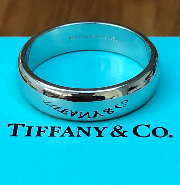 Tiffany & Co. 6mm Platinum PT950 Band Ring. 14.25gms RRP $4450