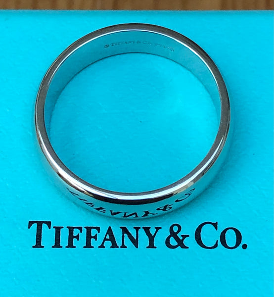 Tiffany & Co. 6mm Platinum PT950 Band Ring. 14.25gms RRP $4450