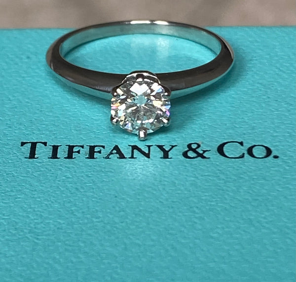 Tiffany & Co. 0.80ct G/VVS1 Diamond Classic Engagement Ring Cert/Val/Boxes