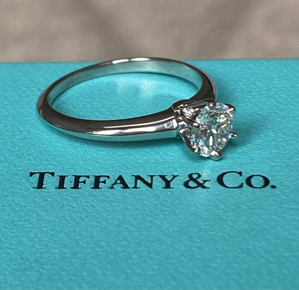 Tiffany & Co. 0.80ct G/VVS1 Diamond Classic Engagement Ring Cert/Val/Boxes