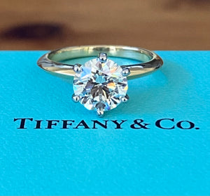 Tiffany & Co. 1.74ct I/VVS2 Diamond Classic Engagement Ring Receipt/Val/Boxes