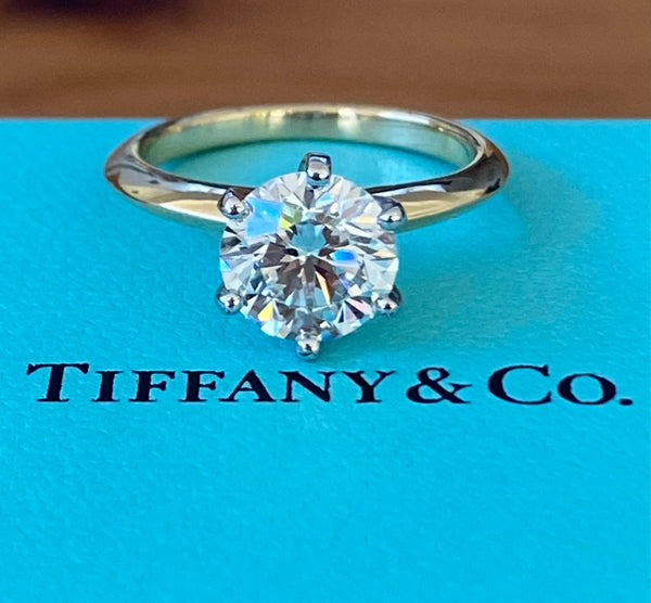 Tiffany & Co. 1.74ct I/VVS2 Diamond Classic Engagement Ring Receipt/Val/Boxes