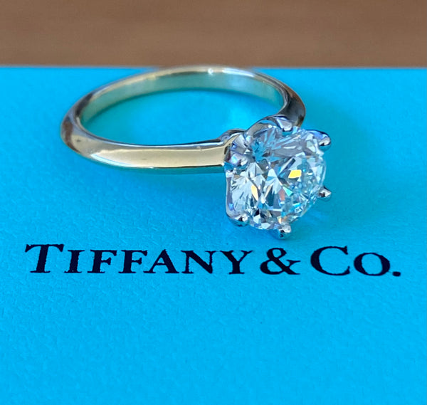 Tiffany & Co. 1.74ct I/VVS2 Diamond Classic Engagement Ring Receipt/Val/Boxes