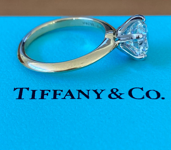 Tiffany & Co. 1.74ct I/VVS2 Diamond Classic Engagement Ring Receipt/Val/Boxes